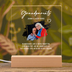 Personalised Grandparents Photo Memorial Lamp Night Light Condolence Sympathy Gift