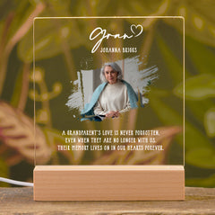 Personalised Gran Photo Memorial Lamp Night Light Condolence Sympathy Gift