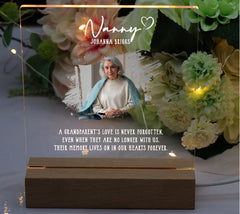 Personalised Nanny Photo Memorial Lamp Night Light Condolence Sympathy Gift