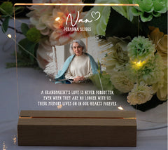 Personalised Nan Photo Memorial Lamp Night Light Condolence Sympathy Gift
