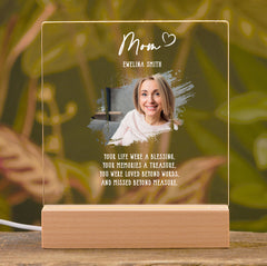 Personalised Mom Photo Memorial Lamp Night Light Condolence Sympathy Gift