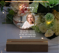 Personalised Mummy Photo Memorial Lamp Night Light Condolence Sympathy Gift