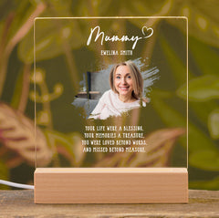 Personalised Mummy Photo Memorial Lamp Night Light Condolence Sympathy Gift