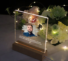 Personalised Dad Photo Memorial Lamp Night Light Condolence Sympathy Gift