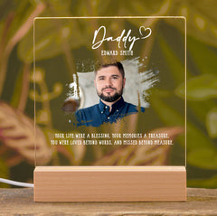 Personalised Daddy Photo Memorial Lamp Night Light Condolence Sympathy Gift