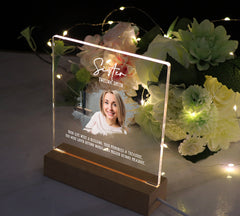 Personalised Sister Photo Memorial Lamp Night Light Condolence Sympathy Gift