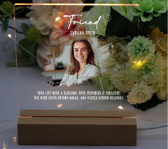 Personalised Friend Photo Memorial Lamp Night Light Condolence Sympathy Gift