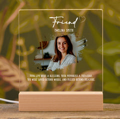 Personalised Friend Photo Memorial Lamp Night Light Condolence Sympathy Gift