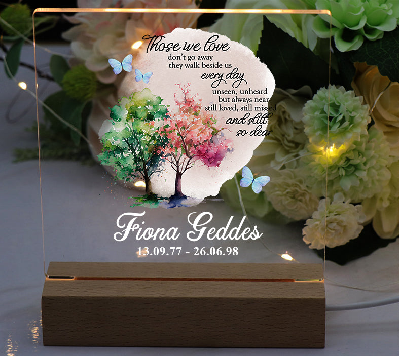 Personalised Memorial Remembrance Lights With Sentiments Personalised Lights ukgiftstoreonline Tree Design and Sentiment