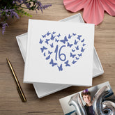 16th Birthday White Photo Album Gift With Butterflies 50 x 6x4 Photos