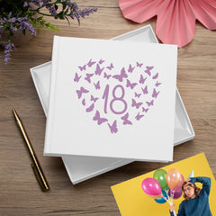 18th Birthday White Photo Album Gift With Butterflies 50 x 6x4 Photos