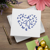 40th Birthday White Photo Album Gift With Butterflies 50 x 6x4 Photos