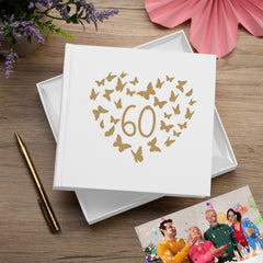 60th Birthday White Photo Album Gift With Butterflies 50 x 6x4 Photos Pack of 5 Wholesale Trade photo album ukgiftstoreonline