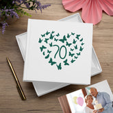 70th Birthday White Photo Album Gift With Butterflies 50 x 6x4 Photos