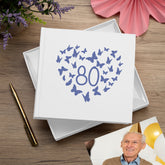 80th Birthday White Photo Album Gift With Butterflies 50 x 6x4 Photos