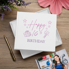 16th Birthday White Photo Album Gift For Her Or Him With Present Design Pack of 5 Wholesale Trade