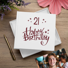 21st Birthday White Photo Album Gift For Him Or Her 50 x 6x4 Photos