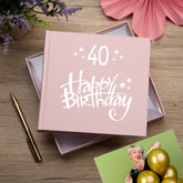 40th Birthday Pink Photo Album Gift For Her 50 x 6" x 4" Photos