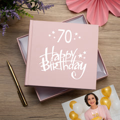 70th Birthday Pink Photo Album Gift For Her 50 x 6" x 4" Photos