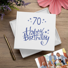70th Birthday White Photo Album Gift For Him Or Her 50 x 6x4 Photos