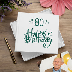 80th Birthday White Photo Album Gift For Him Or Her 50 x 6x4 Photos