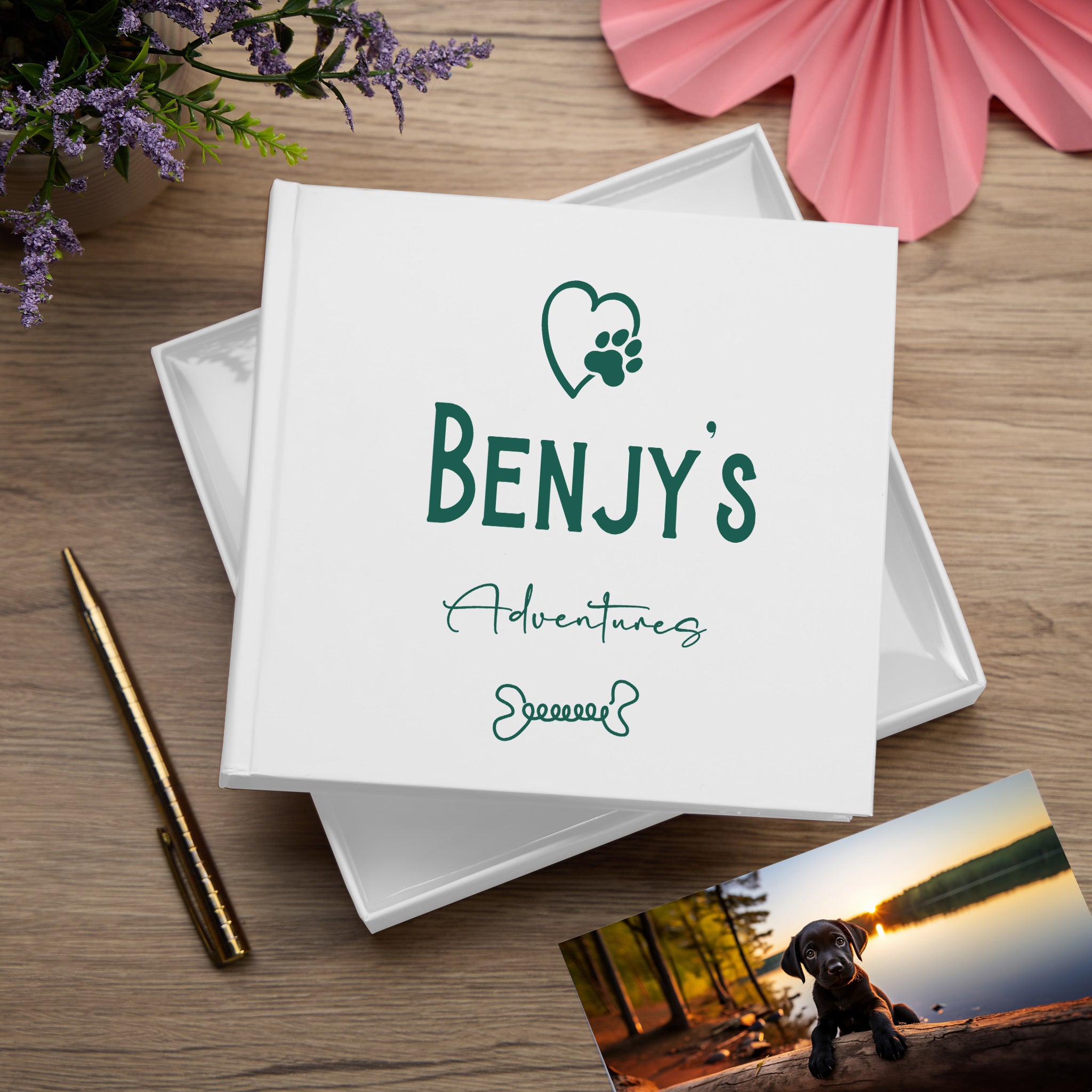 Personalised Photo Album for Puppies and Dogs Adventures White 50 x 6" x 4" Photos photo album ukgiftstoreonline