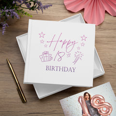 18th Birthday White Photo Album Gift For Her Or Him With Present Design