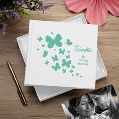 Daughter In Loving Memory White Butterfly Photo Album For 50 x 6 by 4 Photos