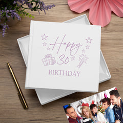 30th Birthday White Photo Album Gift For Her Or Him With Present Design Pack of 5 Wholesale Trade photo album ukgiftstoreonline