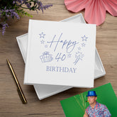 40th Birthday White Photo Album Gift For Her Or Him With Present Design