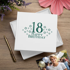 18th Birthday White Photo Album Gift For Her Or Him With Star Design