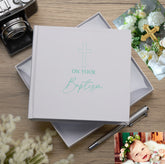 Baptism Gift White Photo Album With Cross For 50 x 6 by 4 Photos