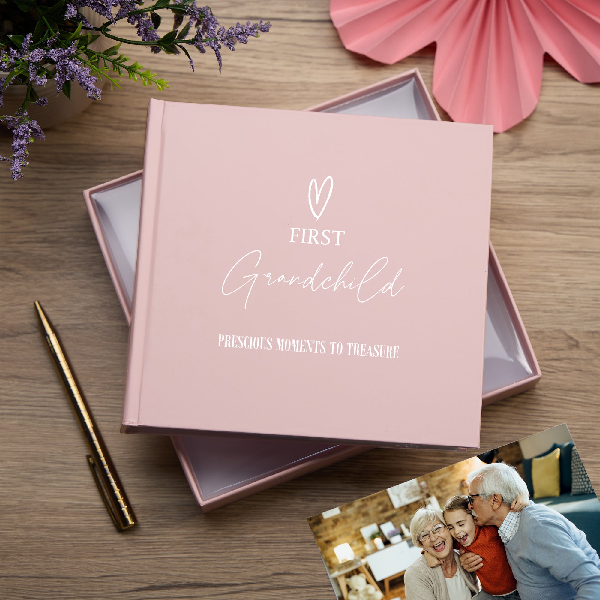First Grandchild Memories Pink Photo Picture Album 50 x 6"x4" Photo album ukgiftstoreonline