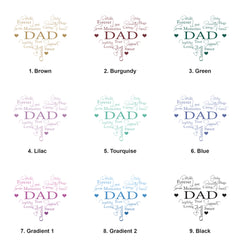 Dad Word Heart White Photo Picture Album 50 x 6"x4" Dad Photo Album ukgiftstoreonline
