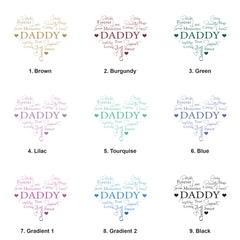 Daddy Word Heart White Photo Picture Album 50 x 6"x4" Dad Photo Album ukgiftstoreonline