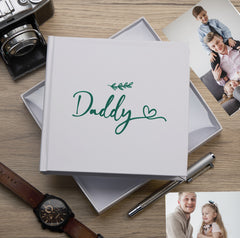 Daddy White Photo Album With Leaf Design For 50 x 6 by 4 Photos