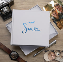 Son White Photo Album With Leaf Design For 50 x 6 by 4 Photos