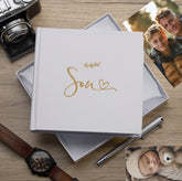 Son White Photo Album With Leaf Design For 50 x 6 by 4 Photos