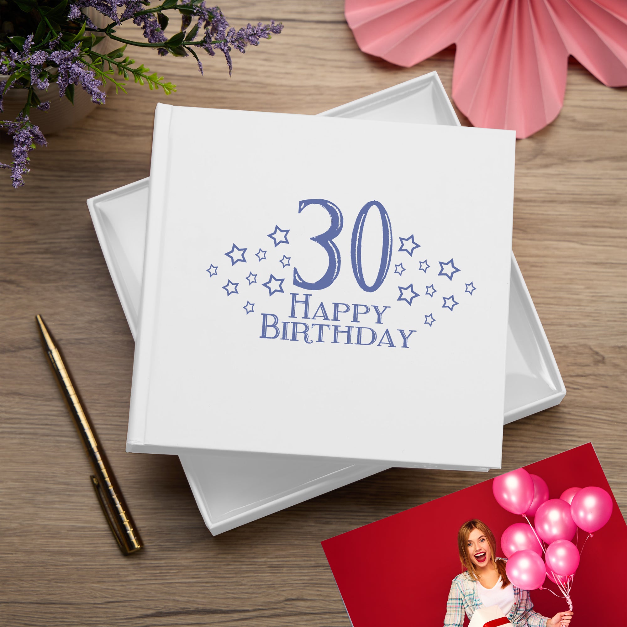 30th Birthday White Photo Album Gift For Her Or Him With Star Design Travel Photo Album ukgiftstoreonline