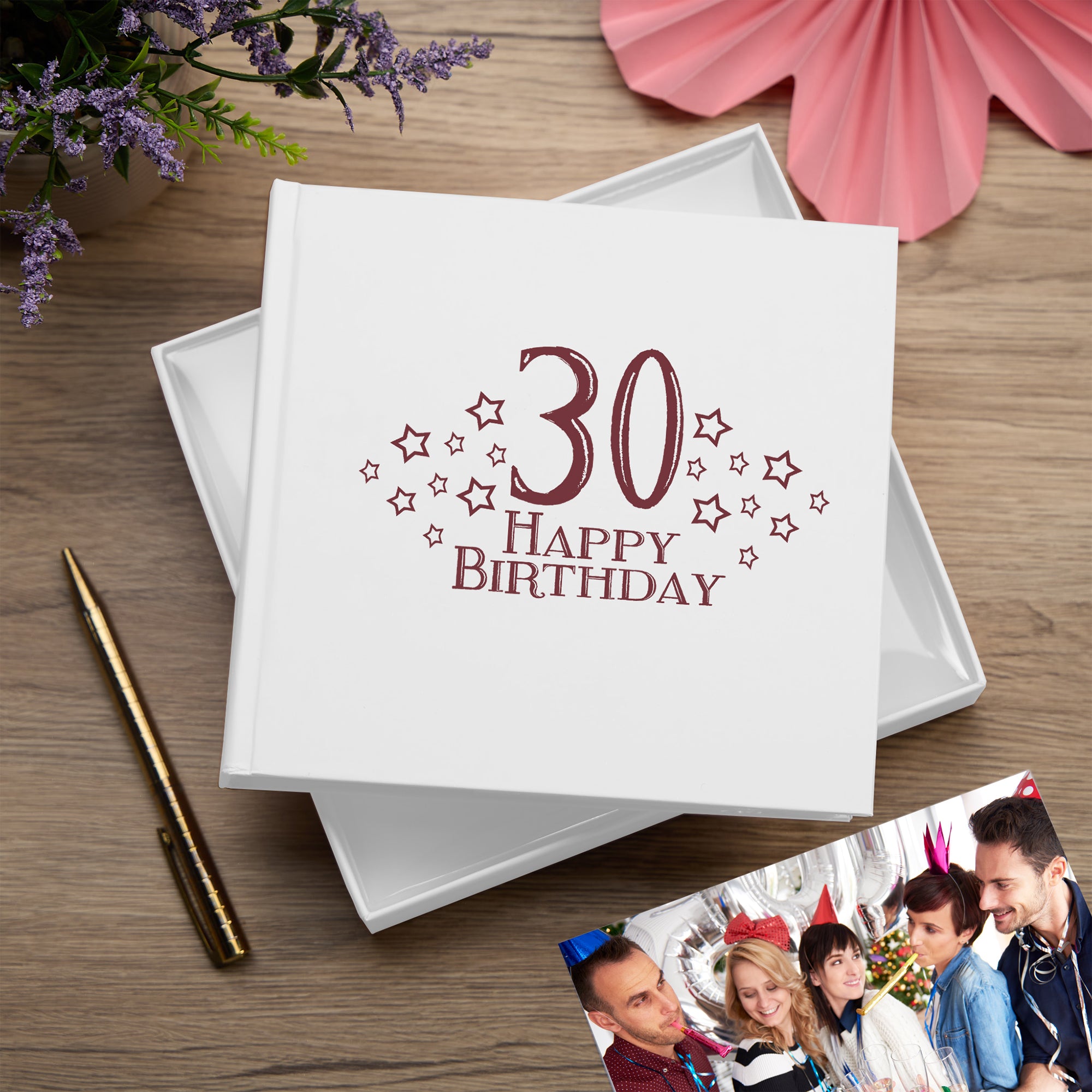 30th Birthday White Photo Album Gift For Her Or Him With Star Design Travel Photo Album ukgiftstoreonline