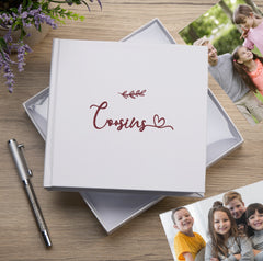 Cousins White Photo Album With Leaf Design For 50 x 6 by 4 Photos