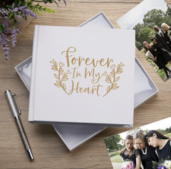 Forever In My Heart White Memorial Remembrance Photo Album 50 x 6 by 4 Photos