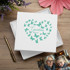 Grandma with love White Photo Album Gift With Butterflies 50 x 6" x 4" Photos