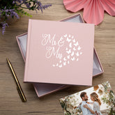 Mr and Mrs Wedding Day Butterfly Pink Photo Album Gift For 50 x 6 by 4 Photos