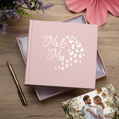Mr and Mrs Wedding Day Butterfly Pink Photo Album Gift For 50 x 6 by 4 Photos