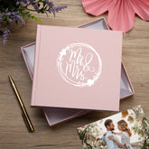 Mr and Mrs Wedding Day Circle Pink Photo Album Gift For 50 x 6 by 4 Photos