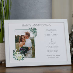 Personalised 1st Anniversary Photo Frame Wedding Day Memory Gift Custom Photo Keepsake