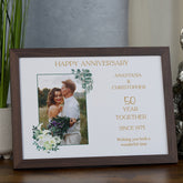 Personalised 50th Anniversary Photo Frame Wedding Day Memory Gift Custom Photo Keepsake