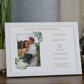 Personalised 50th Anniversary Photo Frame Wedding Day Memory Gift Custom Photo Keepsake