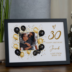 Personalised Birthday Photo Frame Balloon Design Perfect For Any Age 18th 21st 30th 40th 50th 60th 70th 80th 90th Birthday Celebration Memories